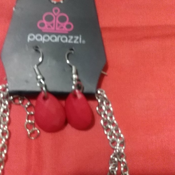 🔥 Sale🔥double silver chain necklace earring set - Picture 2 of 5